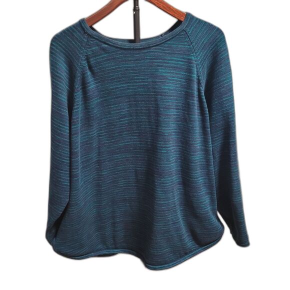 eight eight eight Sweaters - Space dye 100% Cotton Sweater Blue Teal 2X Thick Soft Tunic Lagenlook Coastal